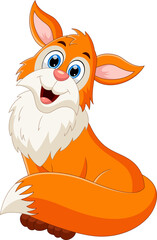 cartoon cute fox posing and smiling