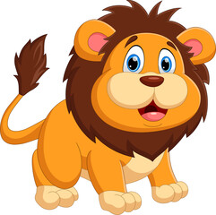 cartoon baby lion posing with a smile