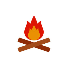 Bonfire icon in color icon, isolated on white background 