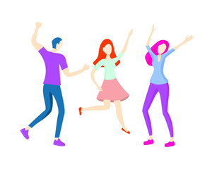 People dancing isolated on a white background