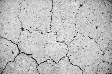 Concrete with Crack background. Old broken Cement Floor Wall. Chapped stone asphalt surface texture