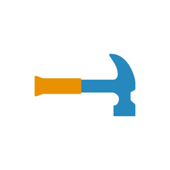 hammer icon in color icon, isolated on white background 