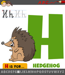 letter H from alphabet with cartoon hedgehog animal © Igor Zakowski