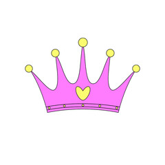 Pink Princess Crown isolated on a white background