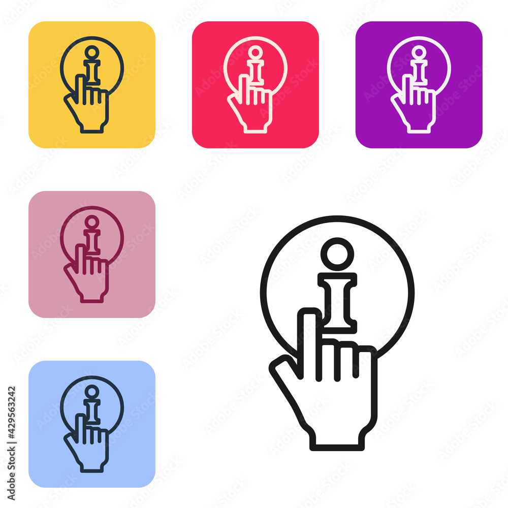 Aufkleber black line information icon isolated on white background. set icons in color square buttons. vector