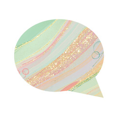 speach bulb shape in fluid art texture
