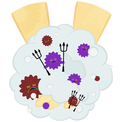 Kill the virus while washing your hands Caucasian