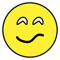 Editable flat design icon of attitude emoji