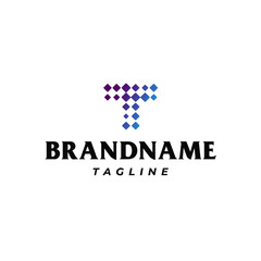 Modern Pixel data letter T Logo