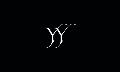 Fototapeta na wymiar Y YY logo design concept with background. Initial based creative minimal monogram icon letter. Modern luxury alphabet vector design