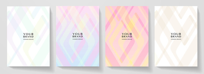 Modern cover design set. Abstract geometry line pattern (curve). Creative colorful triangle shape vector background. Collection for business, brochure template, vertical flyer