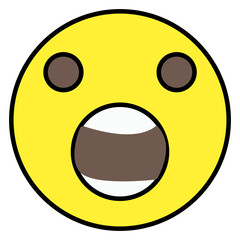 Astonished emoji icon, editable vector 