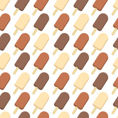 Vector ice creame seamless pattern. Food illustration background. Decorative print. Summer print.