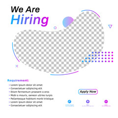 Digital banner for social media post. Job vacancy or hiring job template