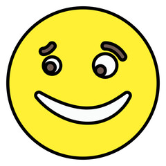 Editable flat design of happy emoji icon