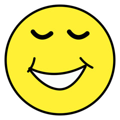 Editable flat design of happy emoji icon