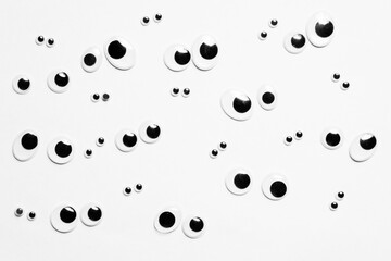 Toy eyes on a white background