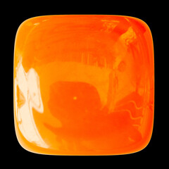 Palet translucide orange sur fond noir 