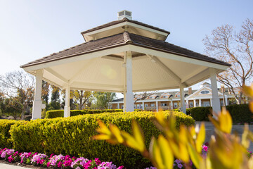 Daytime view of the public city square of Ladera Ranch, California, USA.