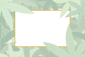 Greenery invitation card design in pastel leaves style