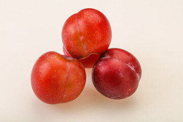 Ripe sweet tasty red plum