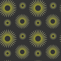 Boho Sun shape Seamless pattern. Vector background