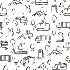 Seamless pattern with toy cars for kids