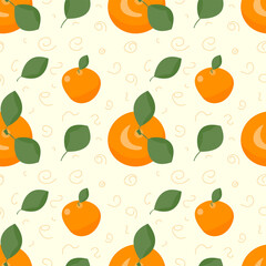 Orange seamless pattern background. Juicy tasty citrus fruit. bright design for t-shirts, summer invitations, cards, etc.
