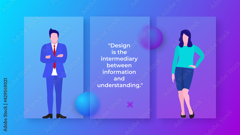 Aufkleber Glassmorphism concept with 3d geometric shapes. Frosted glass effect. Illustration on blurred gradient vector background