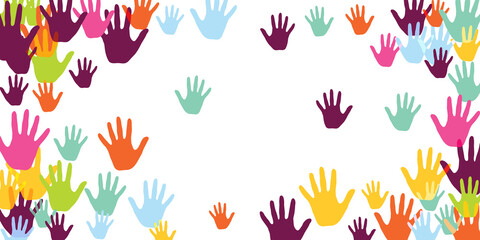 Hands, palms isolated on white vector background graphic design.