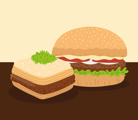 arabic hamburger and baklava