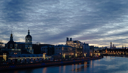 Fototapeta na wymiar The sky of evening Moscow