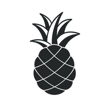 Pineapple silhouette business company brand logo clipart. Simple flat modern vector illustration design. Sign symbol for agriculture tropical fresh fruit etc.
