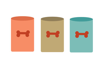 Food in a can for a dog or cat. Vitamin food for pets. Shop concept.