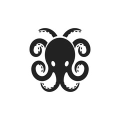 Simple logo design of an octopus. Minimalistic vector illustration.