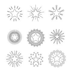 Set of vintage starburst Design template for icons, logos or graphic elements.