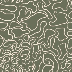 abstract pattern of curved lines, a combination of green and brown. Suitable for clothing design