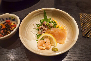 Chicken sashimi in Fukuoka, japan
