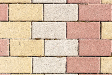 Fototapeta premium Colored paving slabs on a sunny day