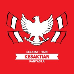 Happy pancasila day of indonesian international event design vector template