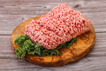 Raw pork minced meat for cooking