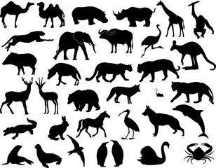 Animals silhouettes collection - vector