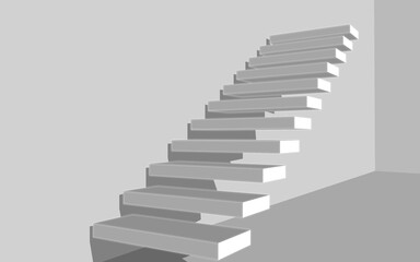 3D steps with shadow. Ladder on a grey background.