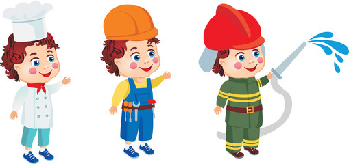 Profession cook, worker, fireman