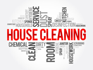 House Cleaning word cloud collage, concept background