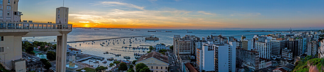 Panoramic image of the port of the Brazilian city of Salvador de Bahia