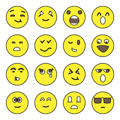 
Pack of Emoticon and Text Faces Icons 

