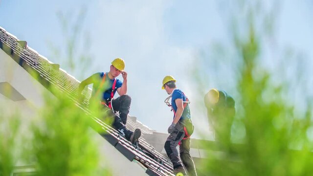 Blue collar labor force taking a break being exhausted