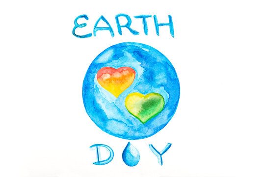 Ecology green and earth day concept, photography of watercolor image