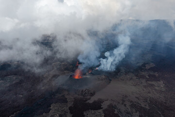 Eruption du Piton de la Fournaise à la Réunion en avril 2021